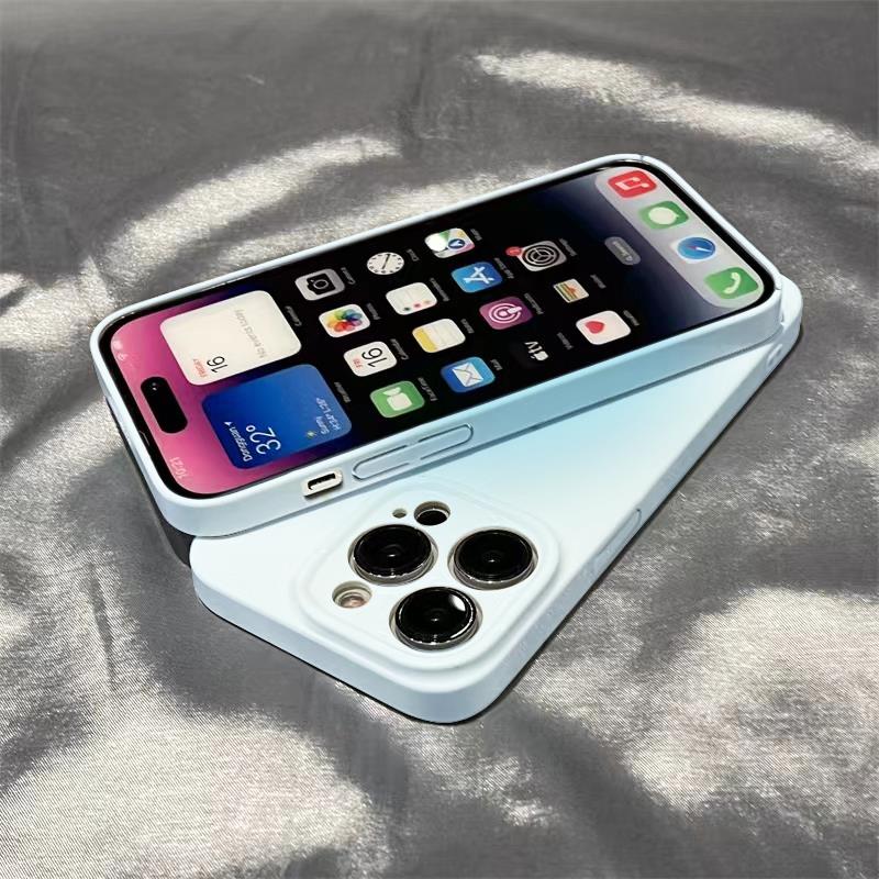 靓壳【苹果华为OPPOvivo小米】简约蓝色晕染iPhone14菲林手机硬壳手