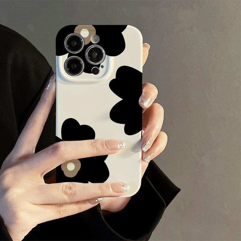 靓壳苹果15手机壳新款女iPhone14promax简约花朵12mini小众15菲林