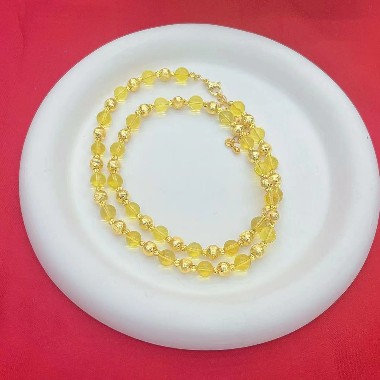 【月亮】天然7A净水蓝珀单颗卡6M豪华项链（赠包装）K389