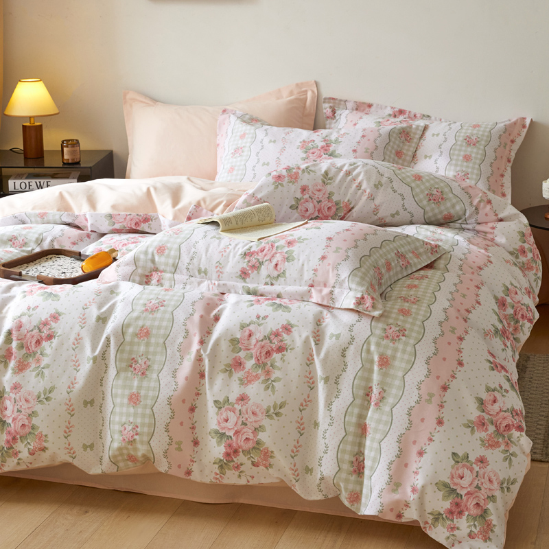 新款100%全棉加厚磨毛纯棉四件套秋冬加厚床单被套床笠款四件套