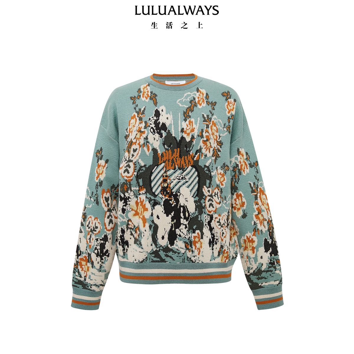 LULUALWAYS我爱露露24冬季新款时尚通勤简约圆领套头针织衫短款女