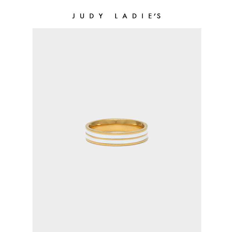 JUDY LADIE'S 钛钢戒指 双层星环戒指女 极简素圈简约气质小众款
