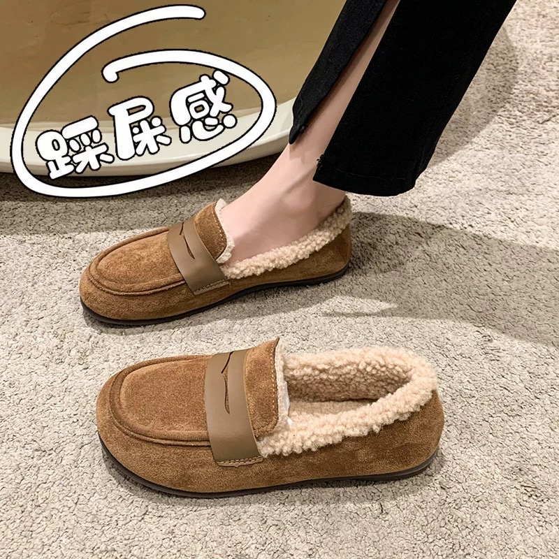 回力瑞踩屎感超软孕妇棉鞋女2023年新款冬季一脚蹬加绒休闲豆豆鞋