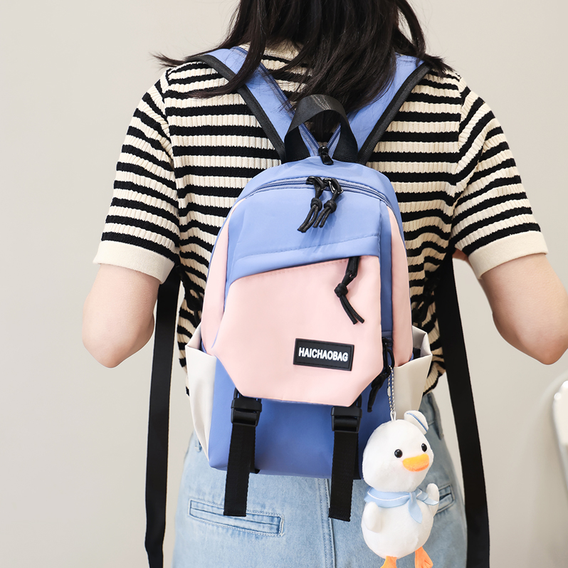 男女情侣款斜挎包多功能运动休闲小包拼色单肩包青少年学生小胸包