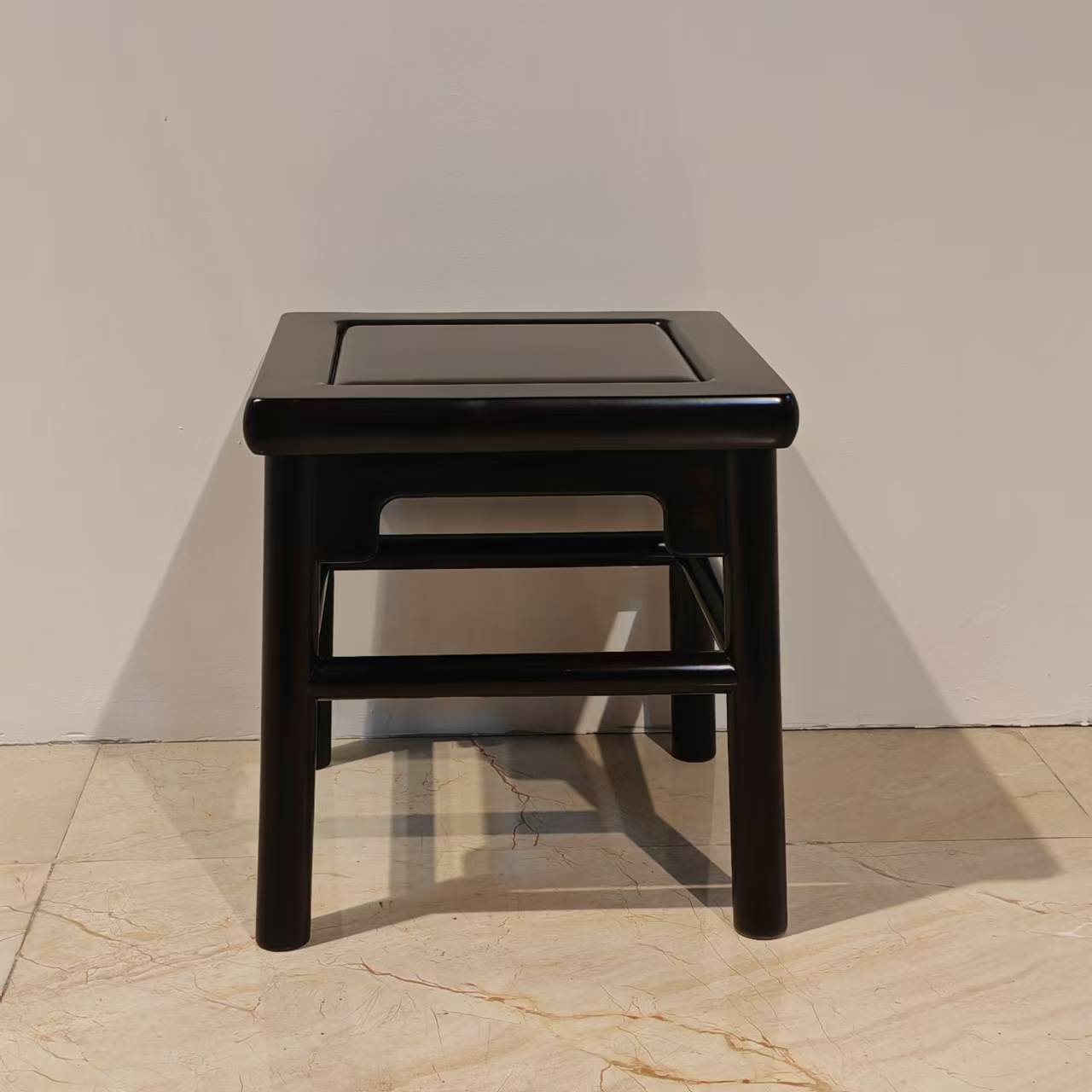 老挝大红酸枝明式简约方凳大富贵凳化妆凳简约百搭款圆润边角