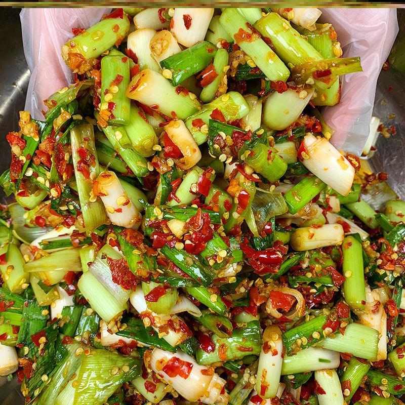 江西特产腌辣菜新鲜大蒜苗根须下饭菜大蒜杆辣椒酱剁椒速食菜葱1g