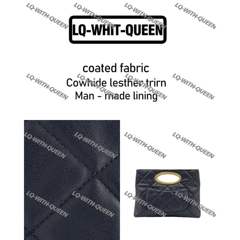 LQ-WITH-QUEEN真皮女包前袋子黑色