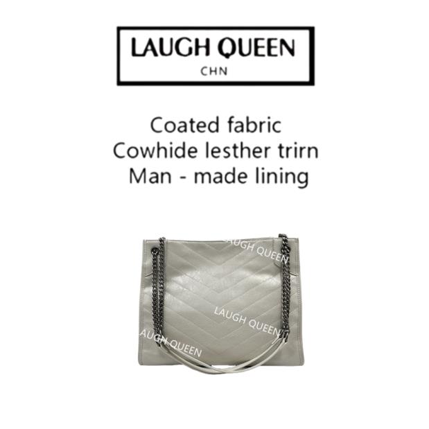 Laugh Queen手工打造真皮女士新款包白色托特阳