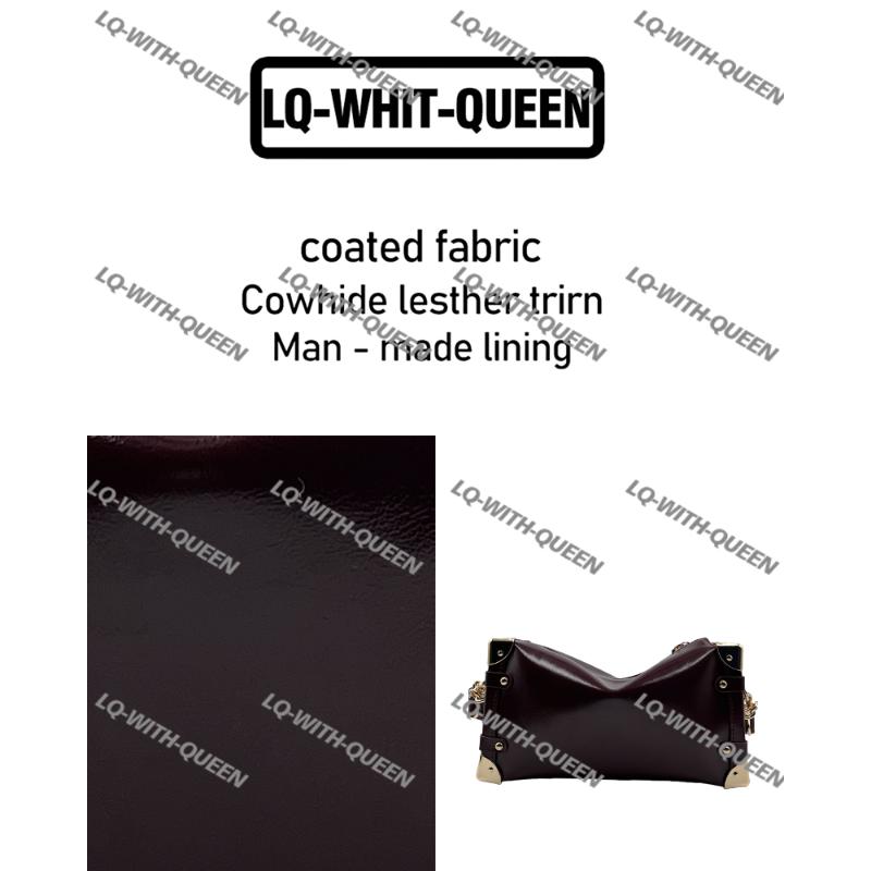 LQ-WITH-QUEEN真皮女包油蜡金角手提红色