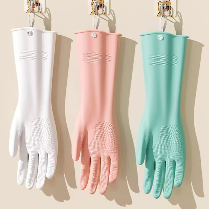  冬款款丁腈防水家务手套洗碗厨房耐用防滑加厚保暖手套洗衣耐磨