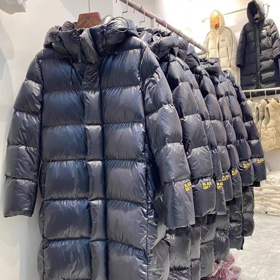 鸭鸭反季黑金白鹅绒羽绒服男女2023年中长款过膝宽松加厚韩版情侣