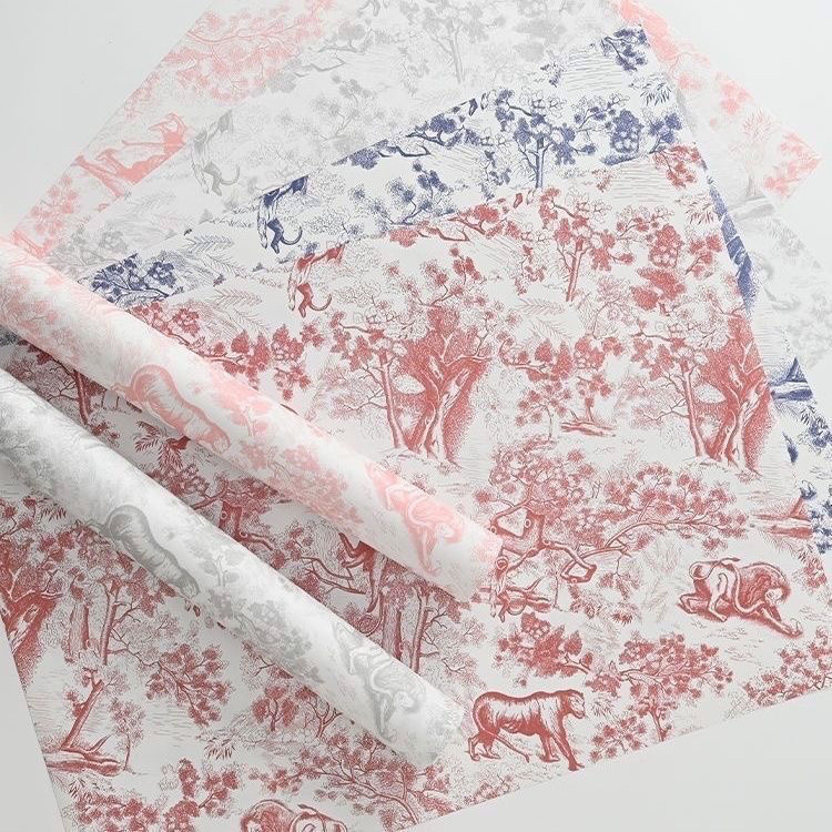 新款欧式复古印花包装纸加厚牛皮纸花艺花纸包装材料礼品包装纸