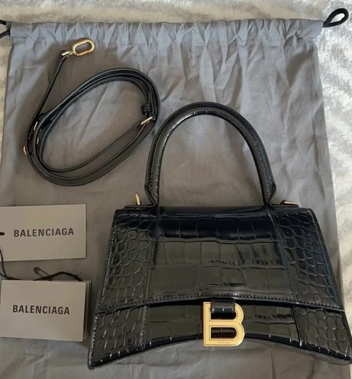 95新  98新 奢总管/Balenciaga巴黎世家 s压纹沙漏包