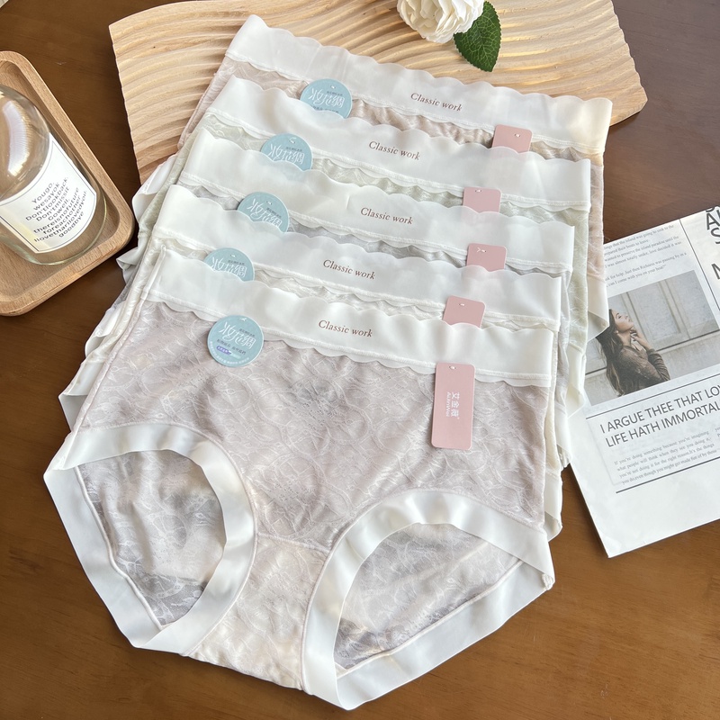 80-170斤3条装妆花绸大码女士内裤舒适中腰薄款冰丝柔全包臀190