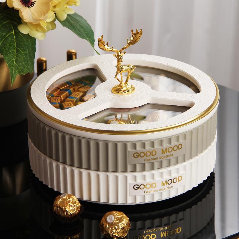 2023新款家用糖果盒客厅高档轻奢干果盘过年零食高级感干果收纳盒