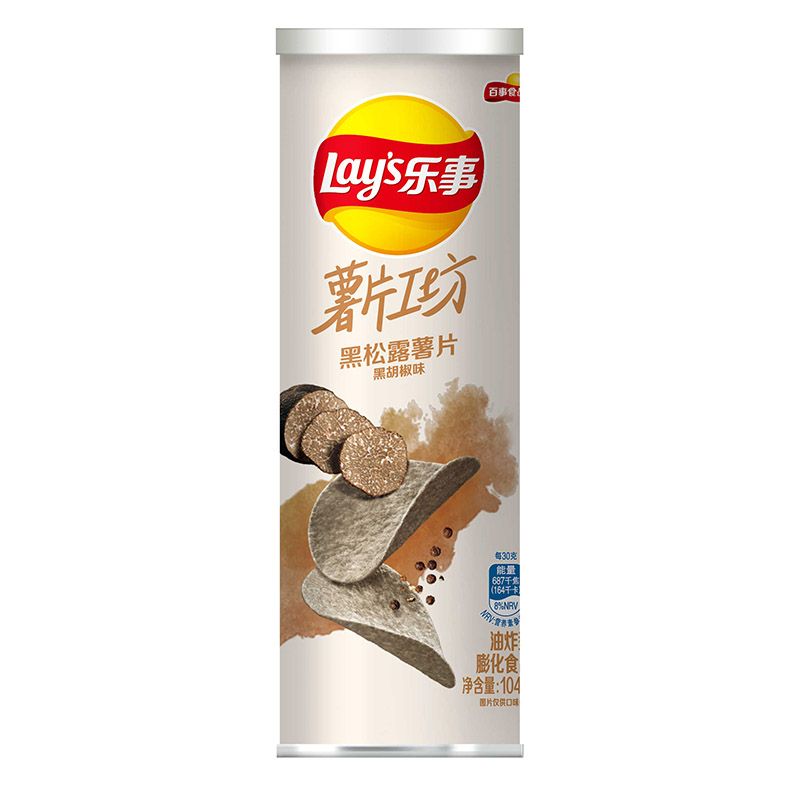 乐事薯片工坊黑松露薯片黑胡椒味104克