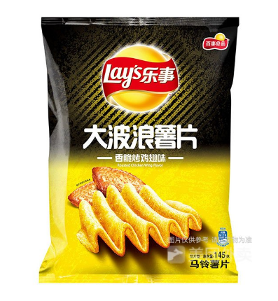 乐事大波浪薯片香脆烤鸡翅味135g