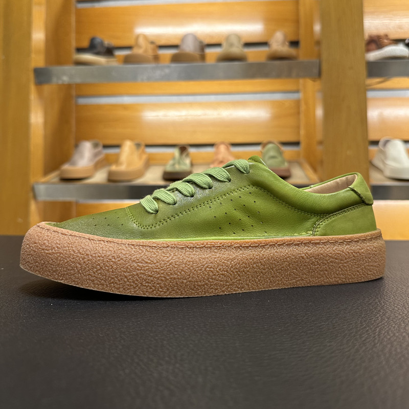 鞋子男2024夏季新款真皮板鞋复古软底透气运动日系男鞋休闲小白鞋