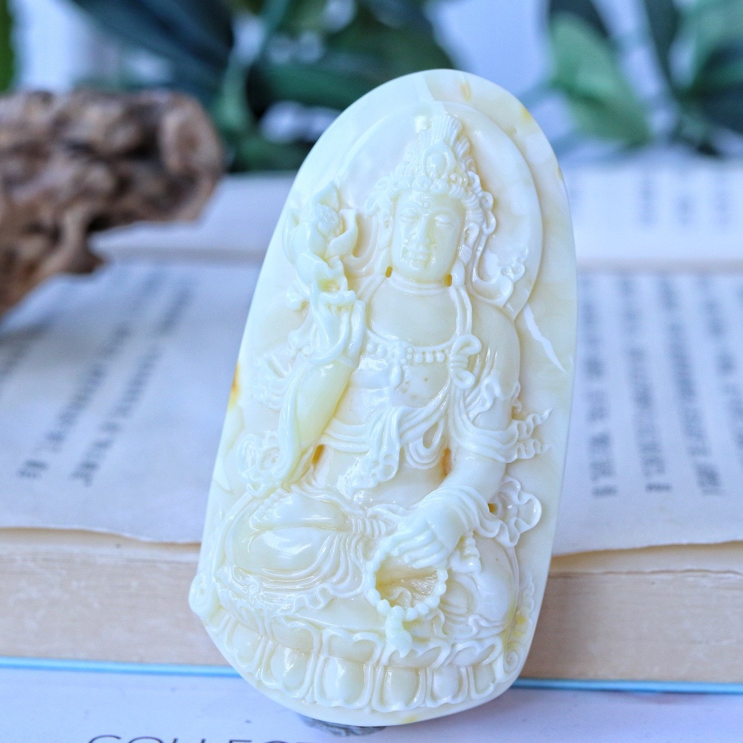 男士女士白蜡观音精雕吊坠