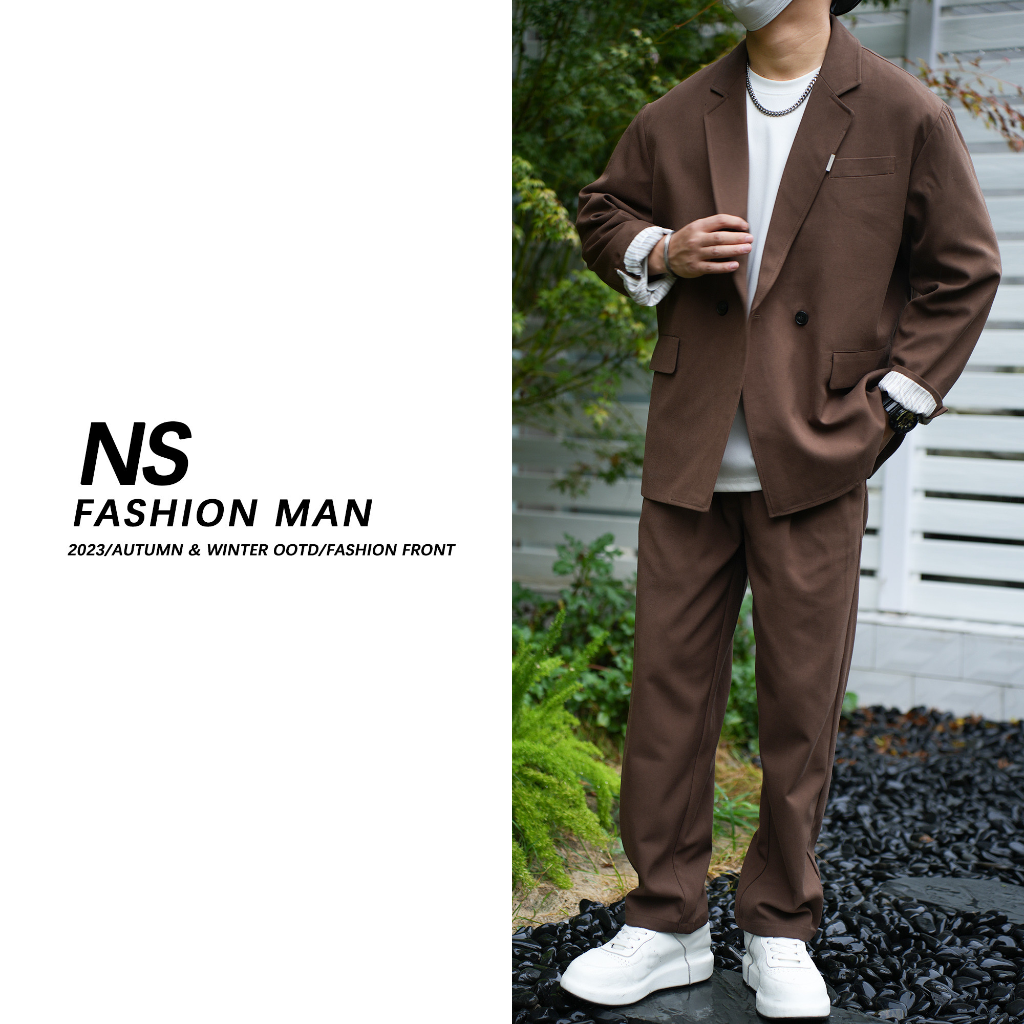 【NS】秋季新品轻熟痞帅休闲宽松阔版百搭纯色西服8811