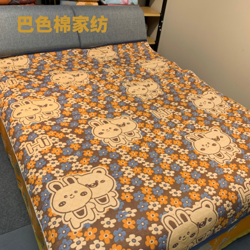（抱抱熊）单人150.200纱布盖毯床盖沙发巾多功能