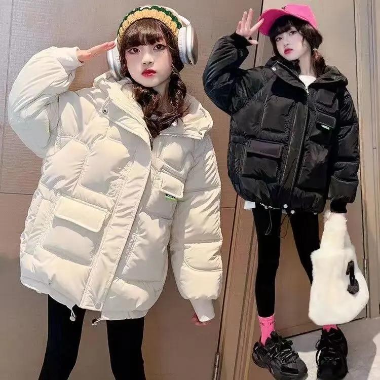 女童舒适棉服2023新款韩版中大童洋气网红冬季儿童加厚保暖外套