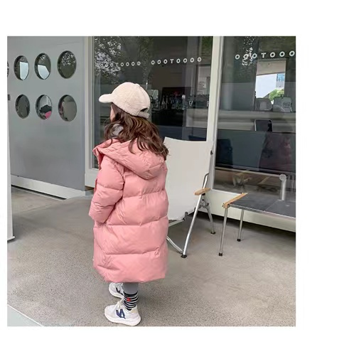 女童冬装衣外套新款韩版中长款加厚羽绒服洋气小女孩袄
