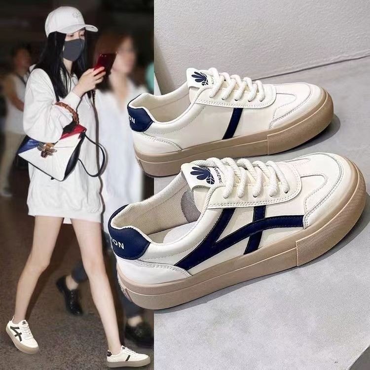 小白鞋子女秋季2023新款学生百搭平底运动透气软底板鞋子