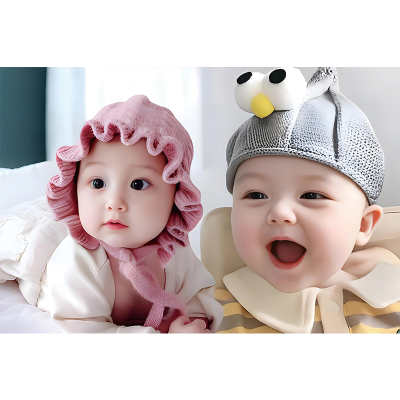 可爱男女宝双胞胎画照片海报墙贴求送子图片好助备孕龙凤胎宝宝画