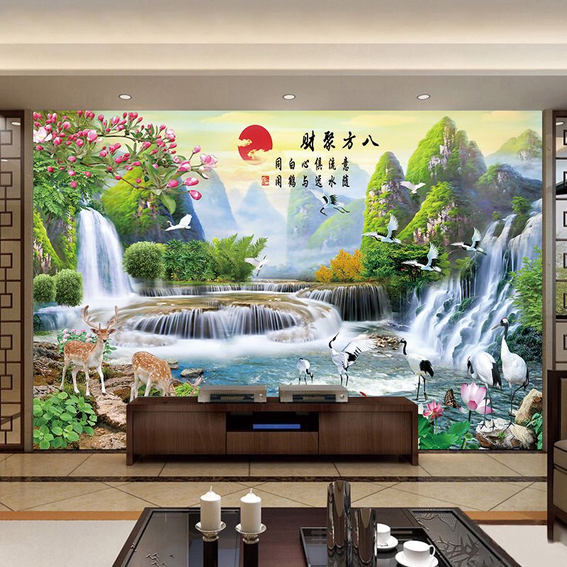 客厅装饰画背景墙风景画墙贴沙发壁纸画自粘贴纸壁画山水画挂画