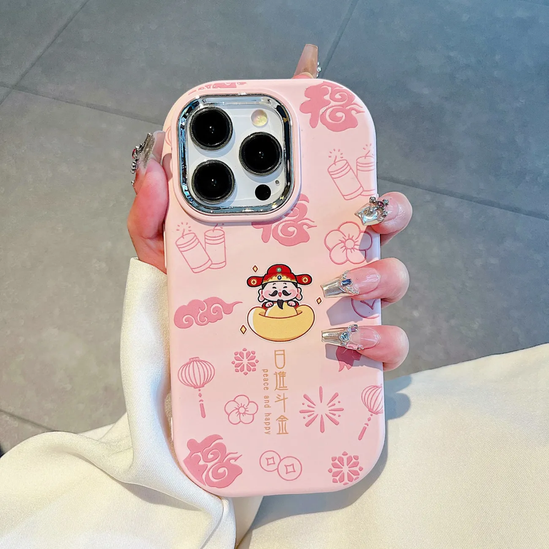 ins风财神爷适用iPhone15/14/13手机壳xs/xr高级7p/12潮款11软壳x