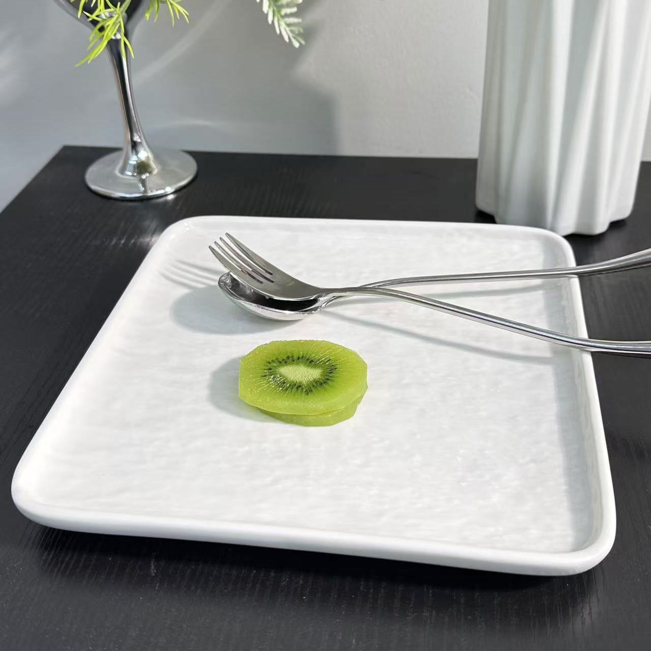 双11福利云山景墨陶瓷8英寸星石纹正方盘餐具乔迁礼物