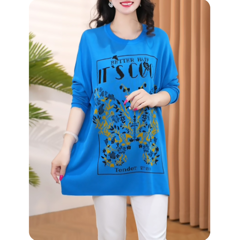 [蝴蝶]新品女士宽松显瘦上衣时尚休闲女装1S0124020-2