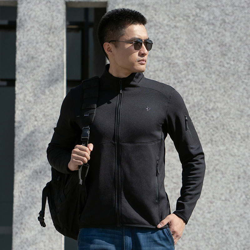 【龙牙】隐拓轻暖Polartec抓绒衣男士抓绒外套保暖加绒内胆秋冬男款