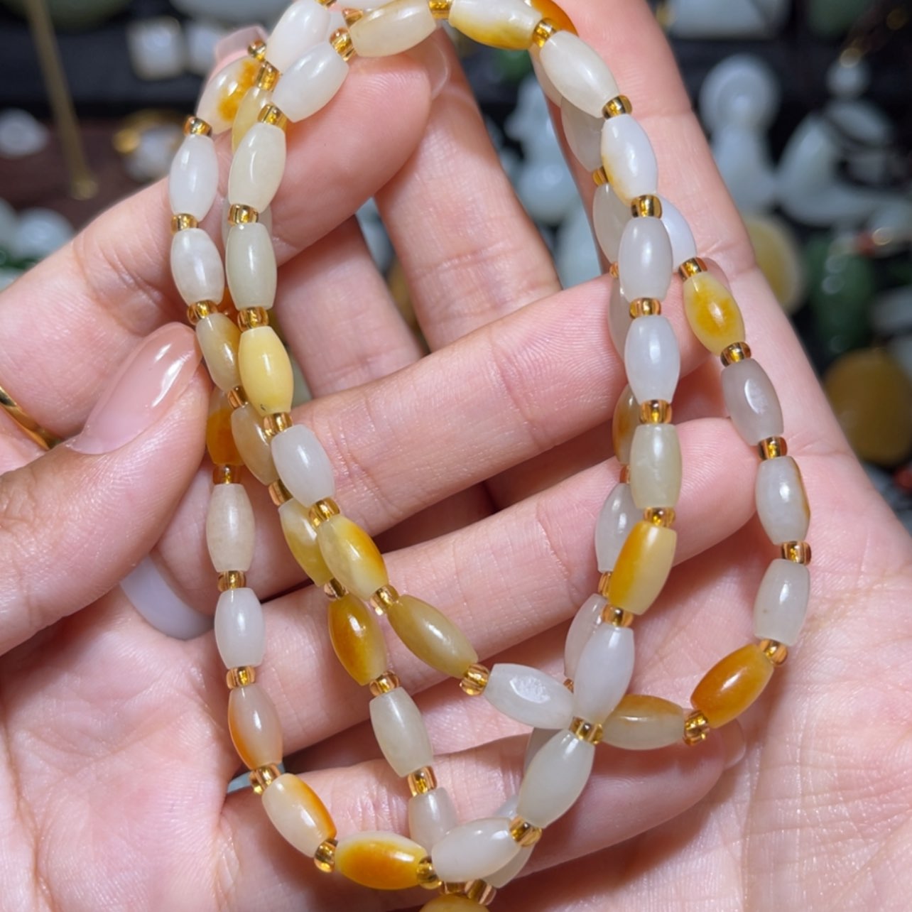 【闪购商品】和田玉佛珠未镶嵌黑*