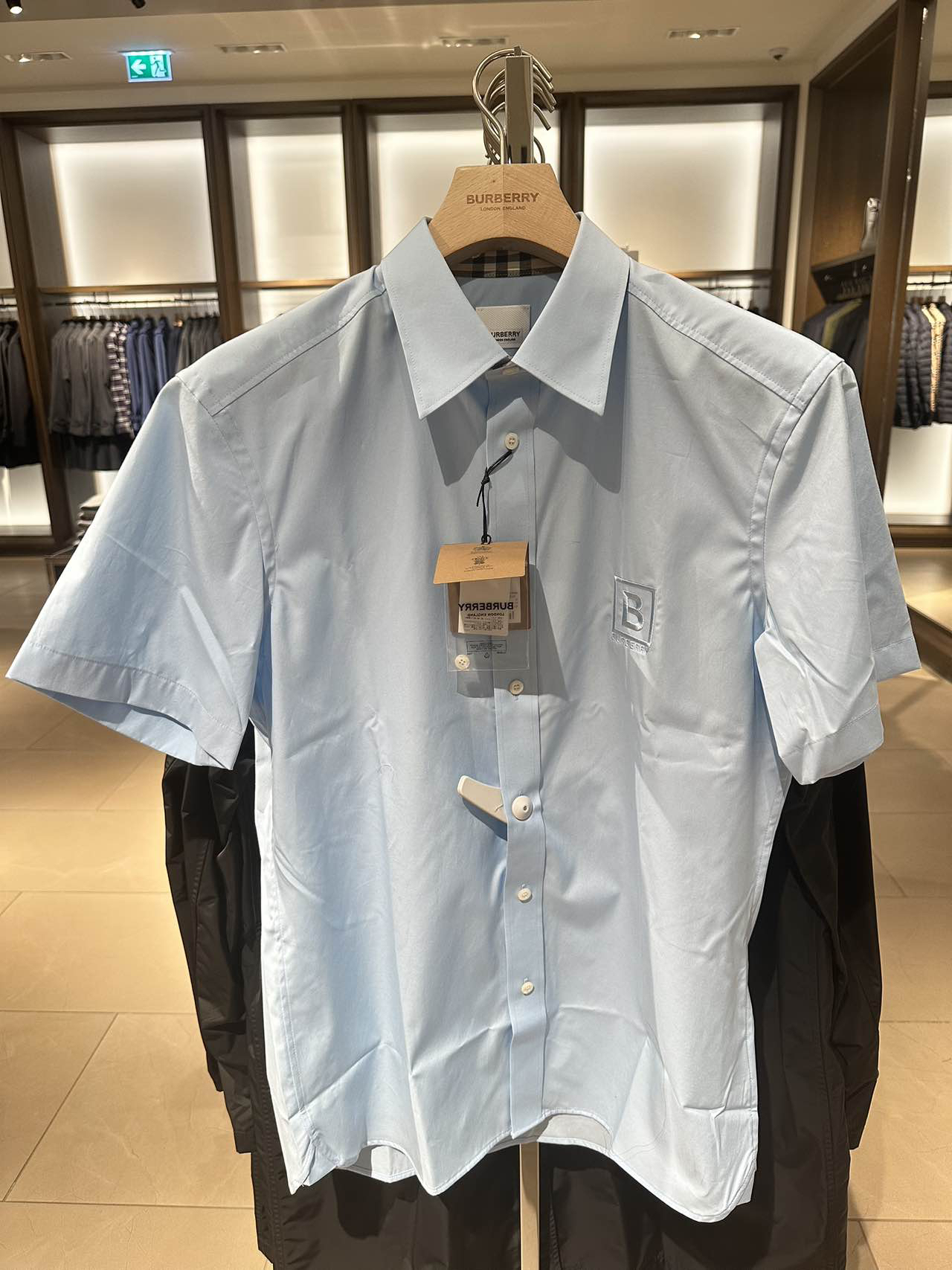 未使用 BURBERRY/博柏利 巴宝莉男款短袖B标衬衫