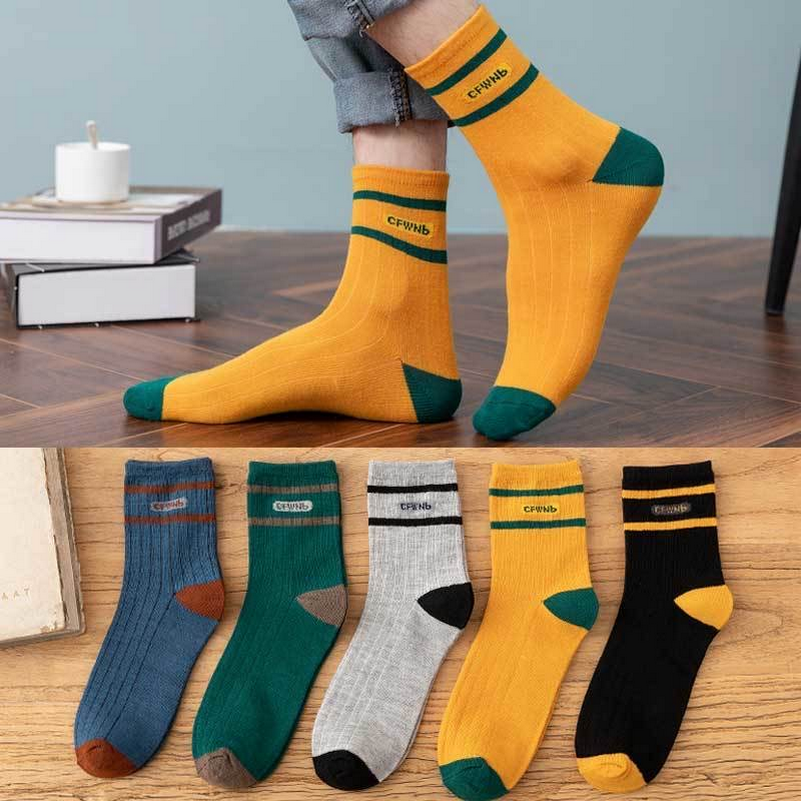 袜子男夏天中筒袜运动防臭男士长袜春夏季薄款百搭男款防汗长筒袜