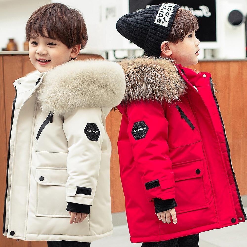 巴拉巴拉外贸儿童羽绒衣男童2023新款中小童宝宝加厚冬季外套中长