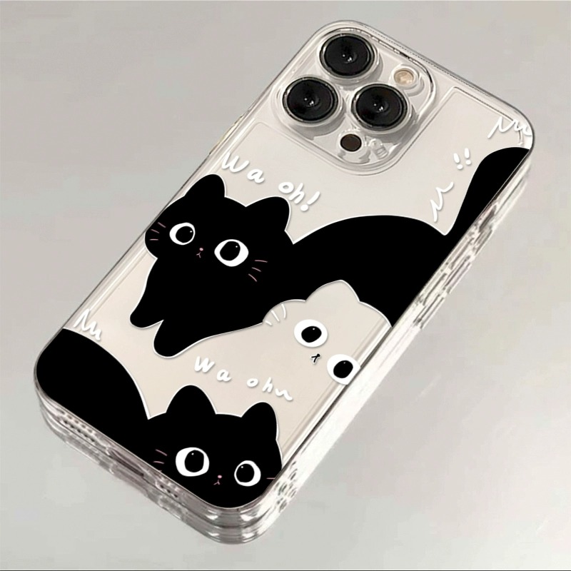 三只猫咪苹果15手机壳iPhone14promax新7/8plus软壳13/12/11/xr/6