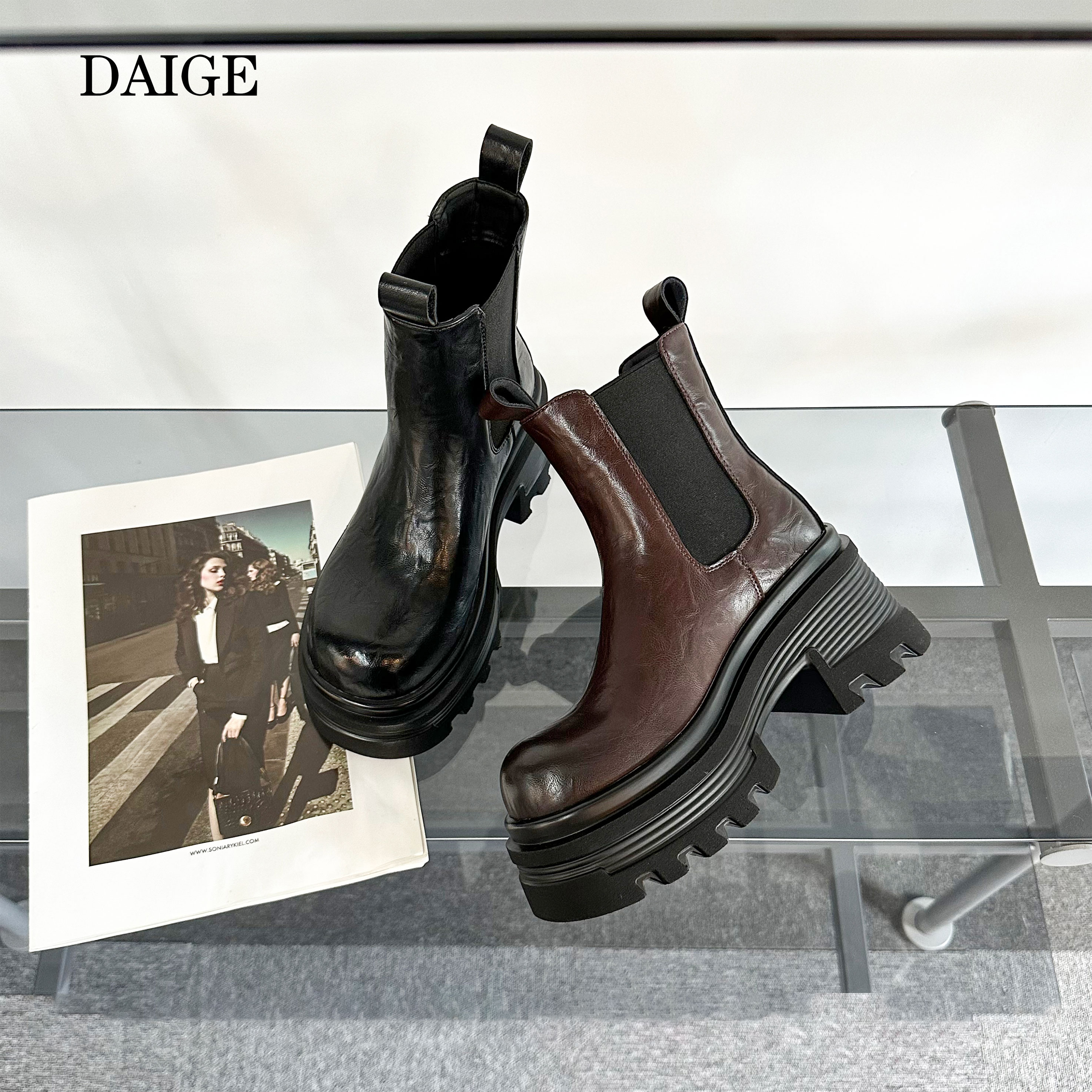 【豆豆专属】【爱丁堡】2024秋季女款时尚百搭切尔西靴*W0122-1