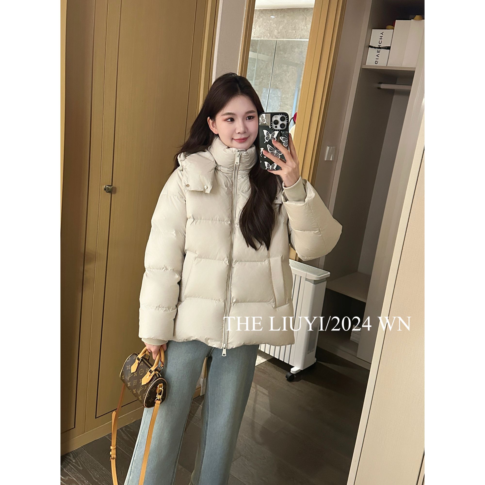 【LIUYI】小鹅被~90白鹅绒短款羽绒服连帽外套412132