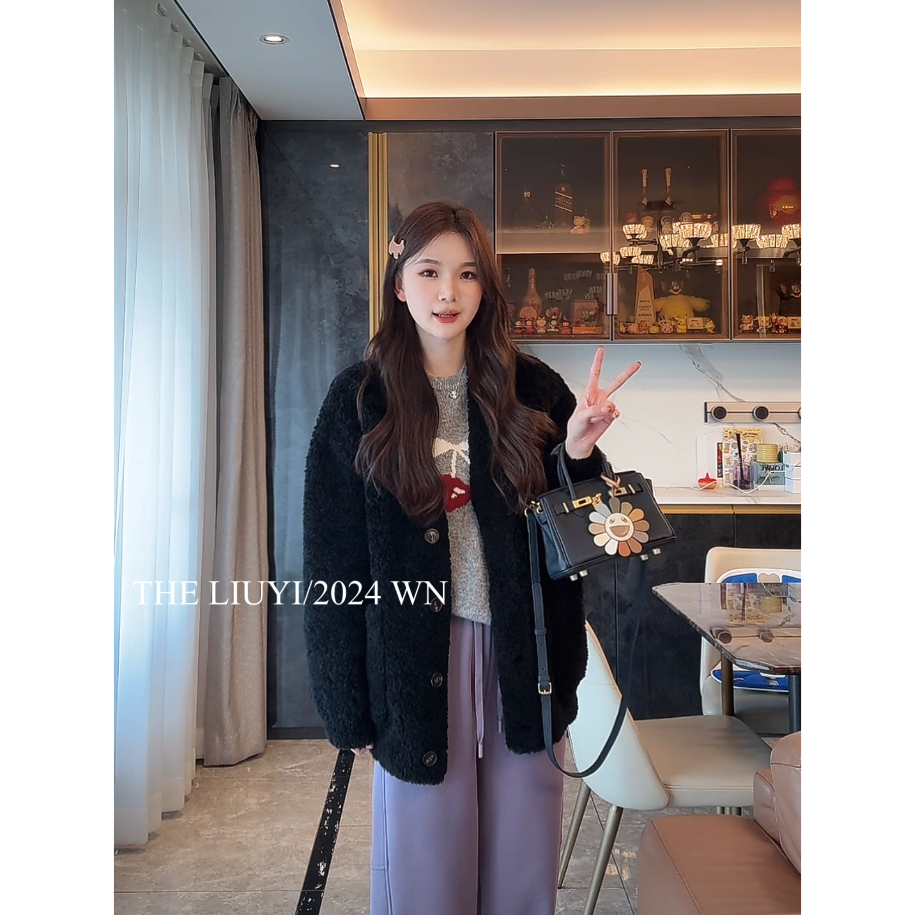 【LIUYI】雪国来信~100羊毛冬季轻奢保暖毛毛外套411052
