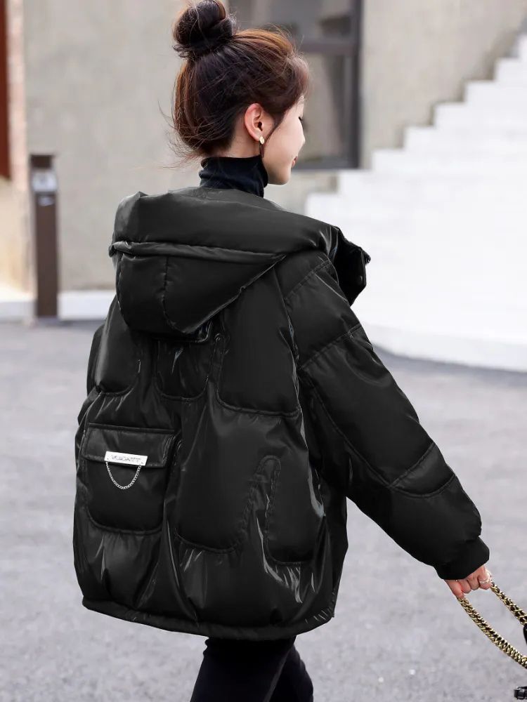 羽绒服2023新款亮面女短款冬季小个子高端洋气保暖加厚外套