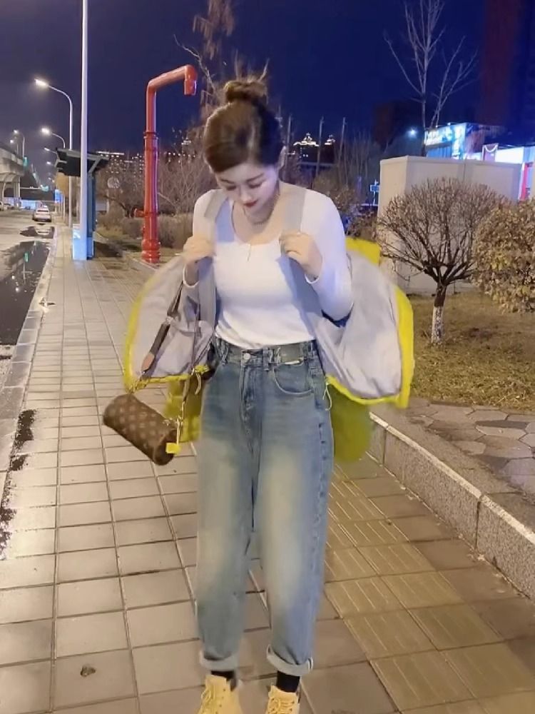 羽绒服2023新款年冬季时尚洋气女短款夹克加厚黄色欧货冬装