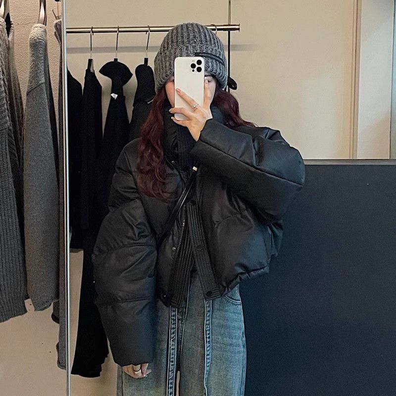 羽绒服女短款2023新款冬季加厚立领小个子女生