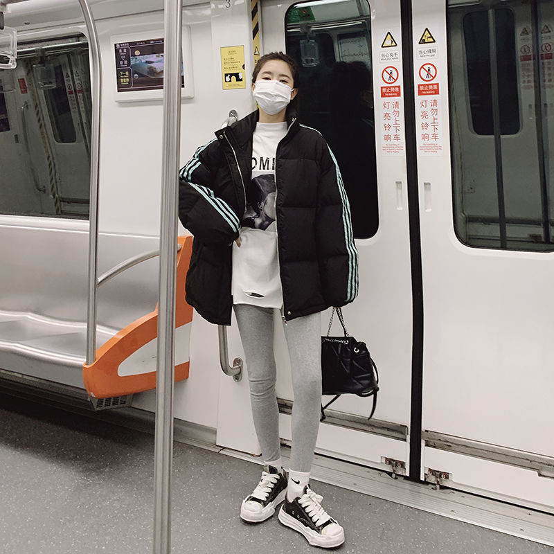 2023羽绒服女装韩版短款冬季新款连帽学生加厚外套