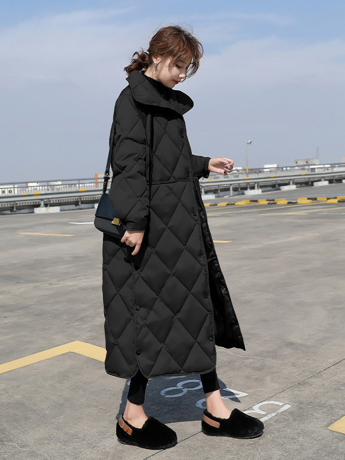 2023冬季新款韩版爆款长款过膝羽绒服女收腰显瘦轻薄