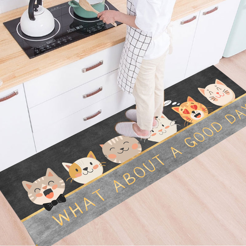 厨房专用地垫软硅藻泥吸水吸油脚垫卡通阳台长条浴室门口垫子家用
