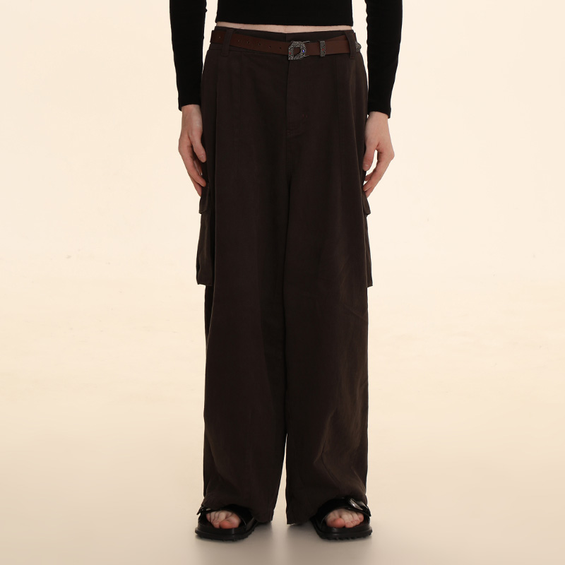 DNT/韩火火 欧美风半松紧腰工装休闲裤束脚宽松中性运动情侣新款