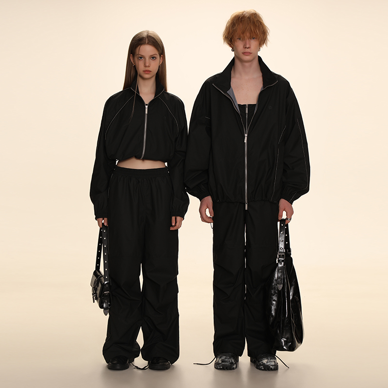 DNT/韩火火 美式运动风纯色休闲拉链外套休闲裤半身裙三版春秋新